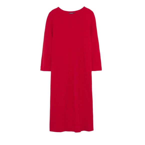 Marimekko RELLETYS Red Wool Blend 3/4 Sleeve A-Line Knee-Length Dress Size XS - Picture 1 of 12